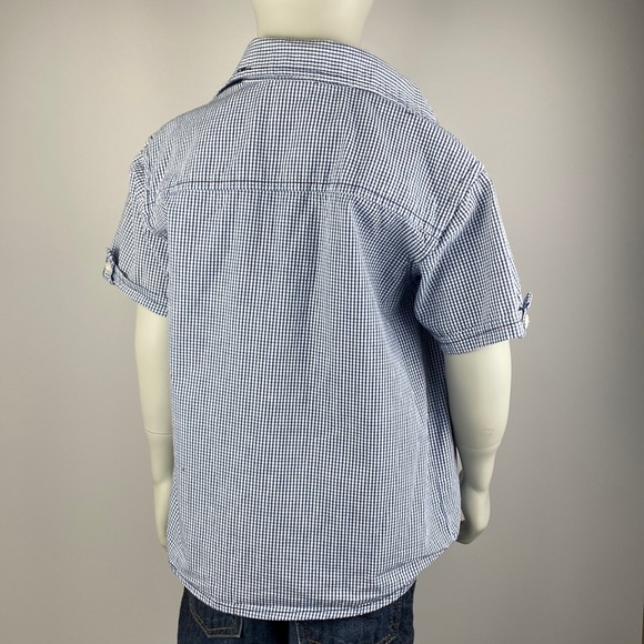 Calvin Klein Jeans Musical Print Gingham Button-Down Shirt size 3T - Picture 2 of 9